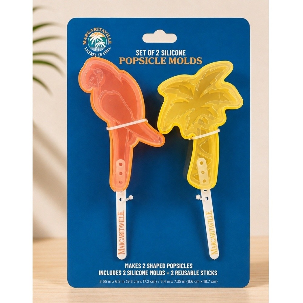 🌴Margaritaville Silicone Popsicle Molds Set of 2 Parrot Palm Tree Tropical NEW